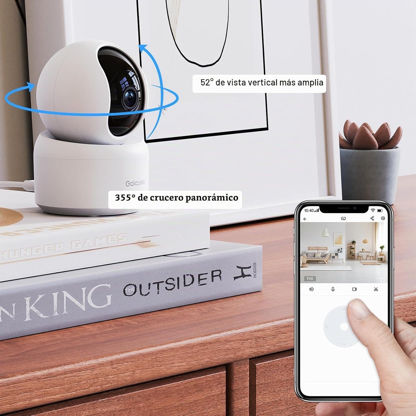 GALAYOU Cámara de Seguridad para Interiores 2K, Cámara para Mascota...