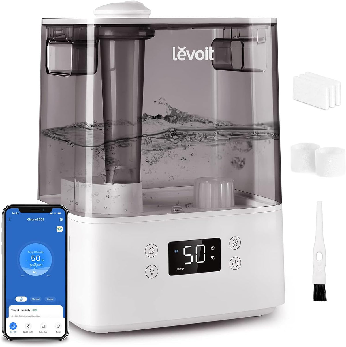 Levoit Humidificadores para dormitorio, habitación grande, 6L, 60 h...