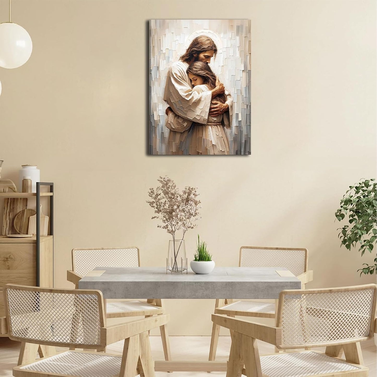 XXG - Lienzo decorativo para pared con texto en inglés «Jesús y muj...