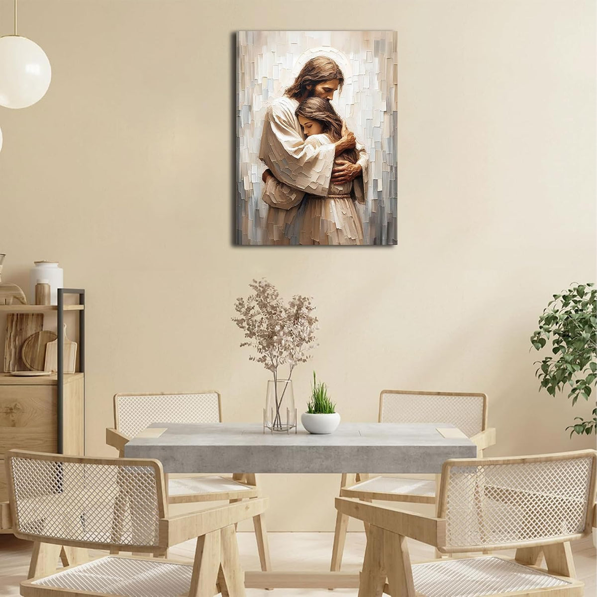 XXG - Lienzo decorativo para pared con texto en inglés «Jesús y muj...