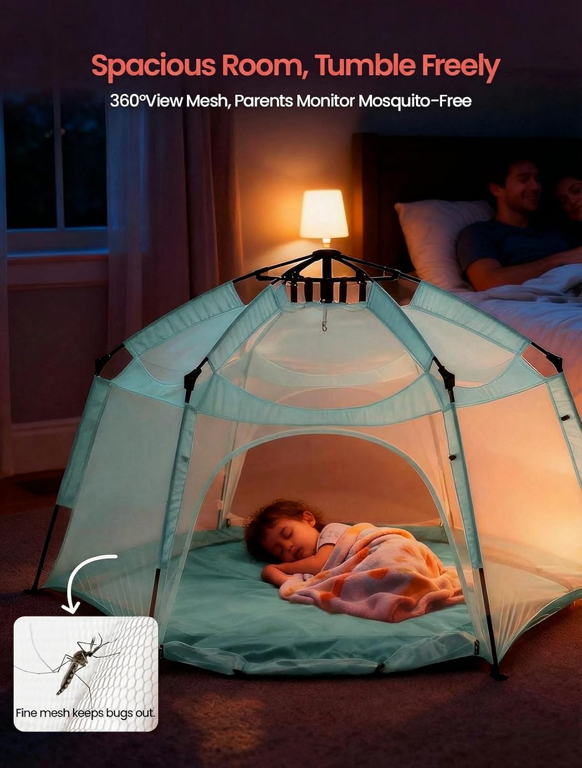 Porayhut Tienda de campaña grande desplegable para niños, casa de j...