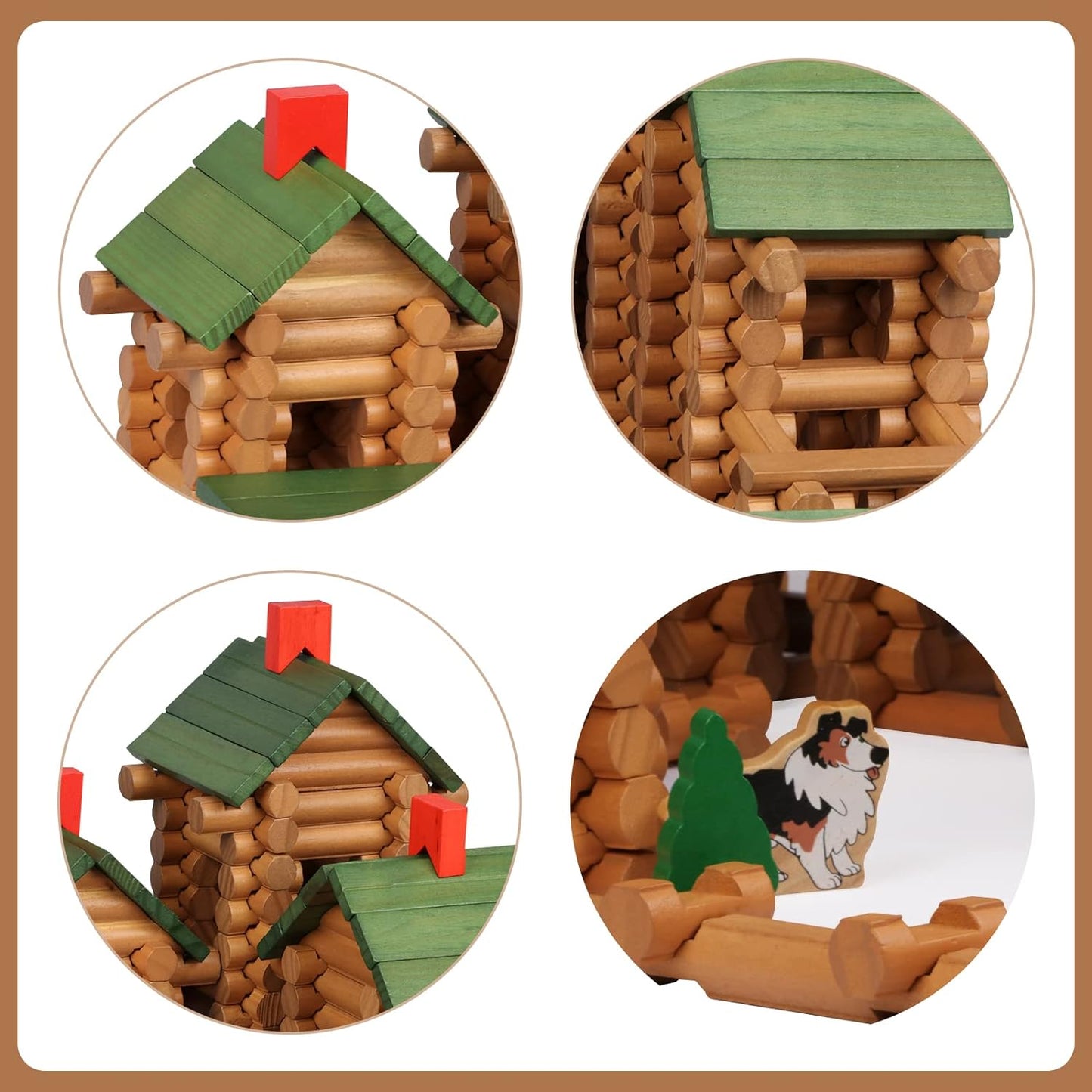 Wondertoys Juego de 530 troncos de madera a partir de 3 años, jugue...