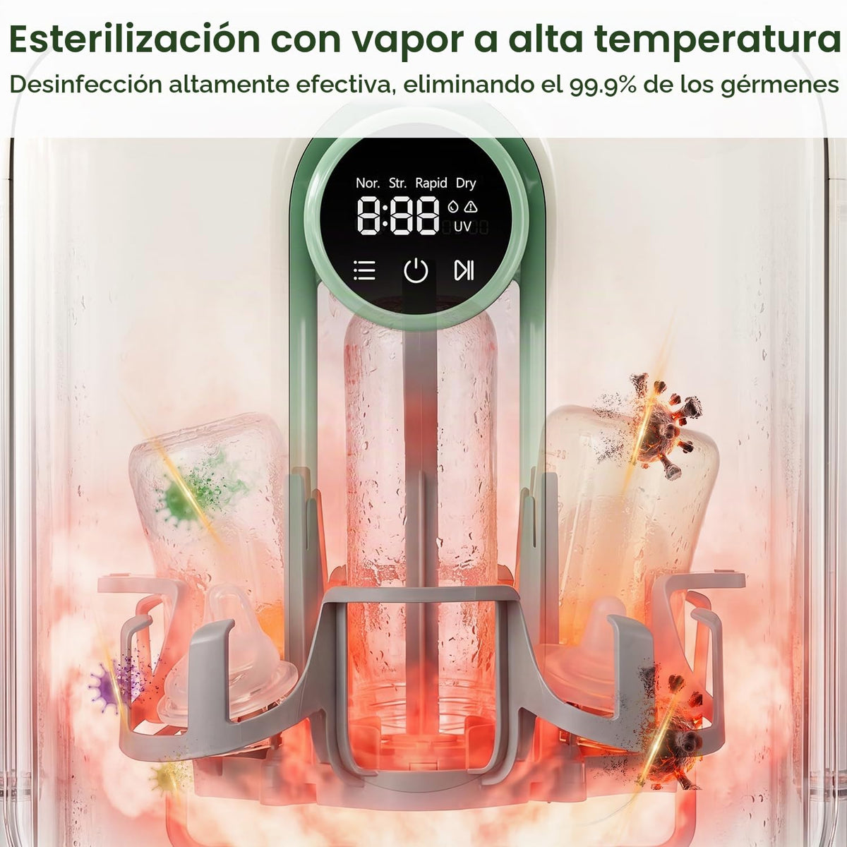 IAGREEA Lavadora de biberones, esterilizador y secadora, máquina de...