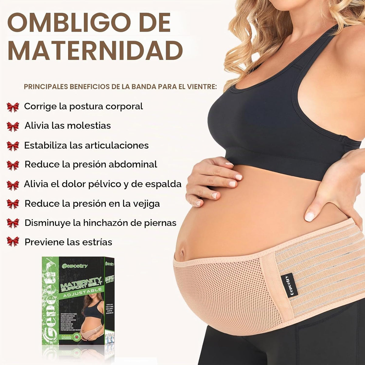 Gepoetry Banda de vientre de maternidad para mujeres embarazadas |...