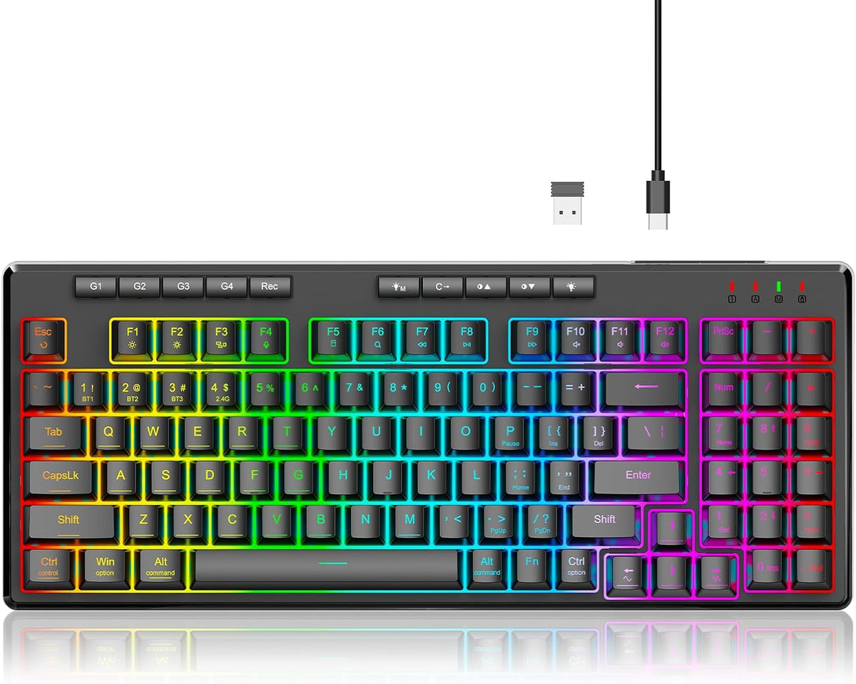 Redragon K517 Pro teclado inalámbrico para juegos, retroiluminación...