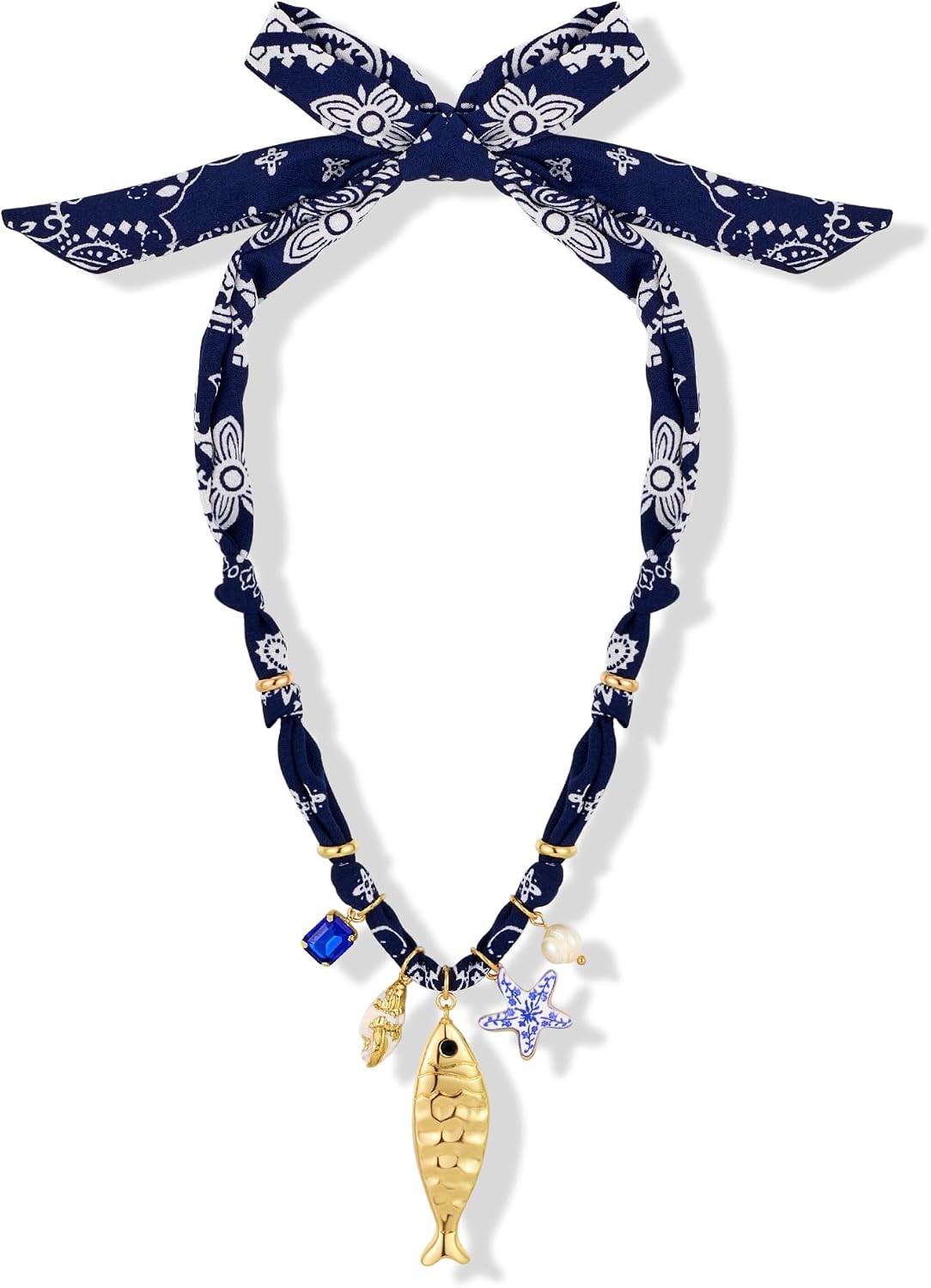 MYCUTEY Collar de pez dorado para mujer, collar de palanca de hilo...