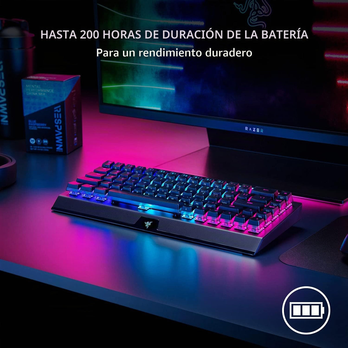 Razer BlackWidow V3 Mini Teclado mecánico inalámbrico para juegos |...