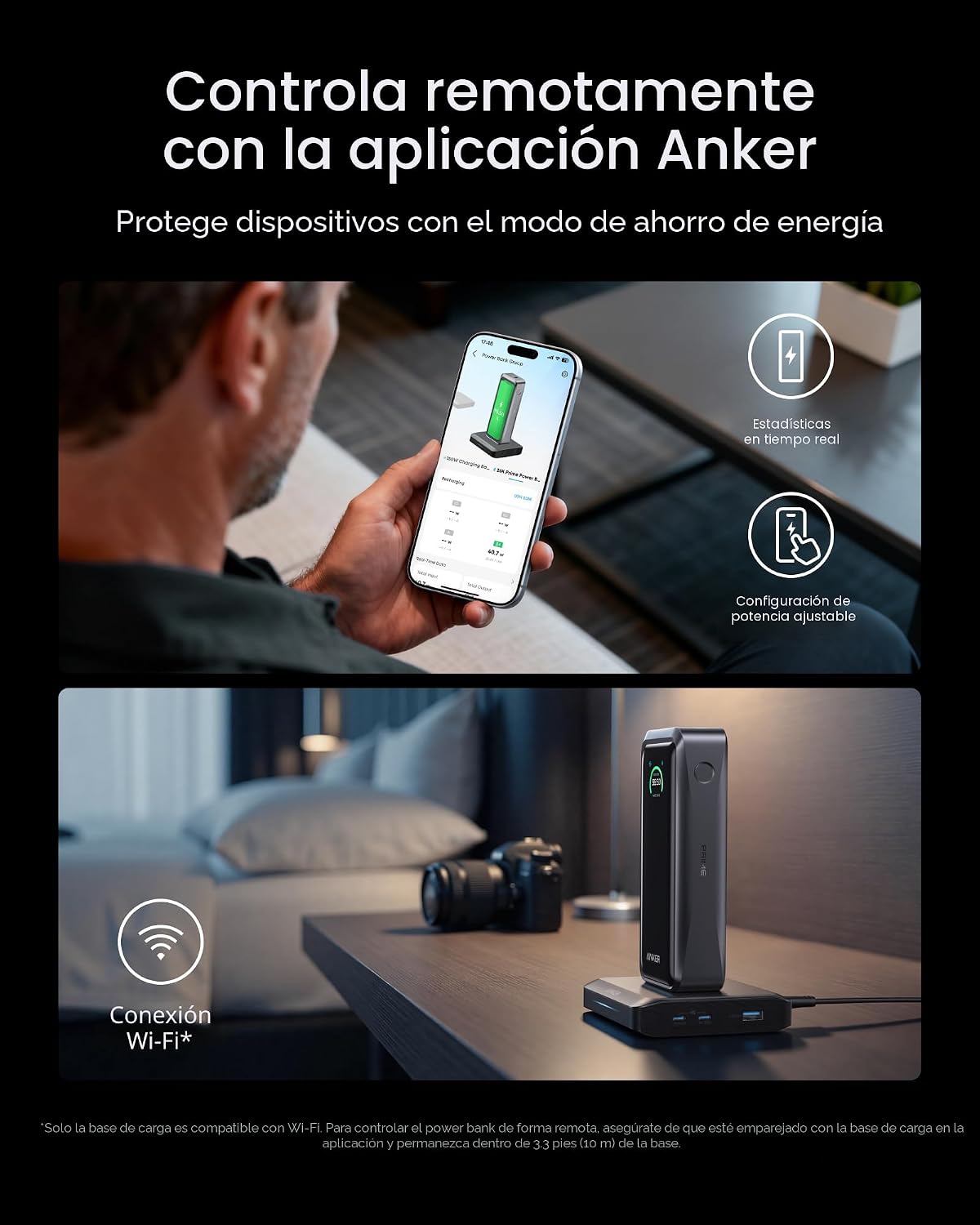 Anker Prime Power Bank, 26,250mAh 300W con base de carga rápida | A...
