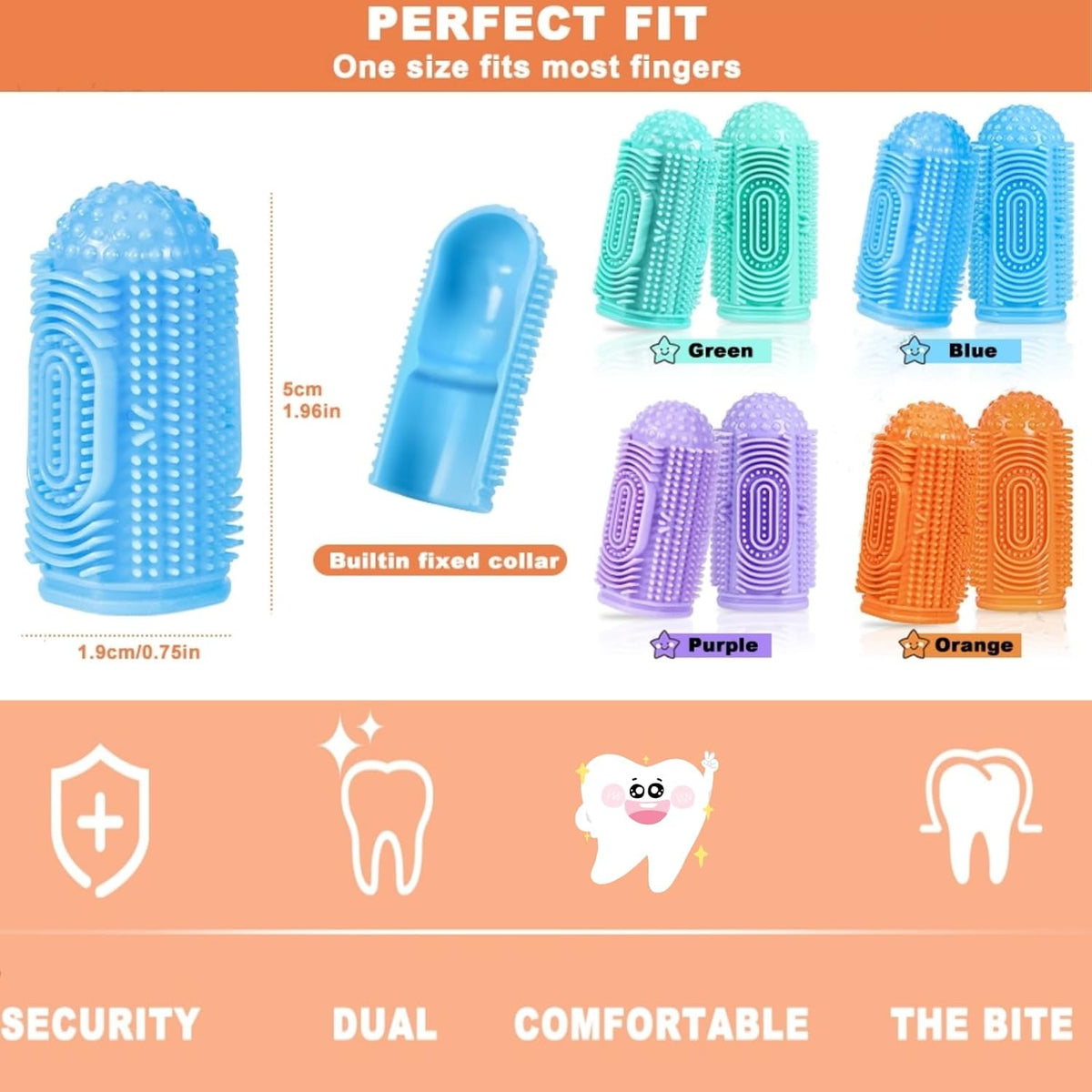 NFSVLB Cepillo de dientes para bebés, 4 piezas con 4 fundas de alma...