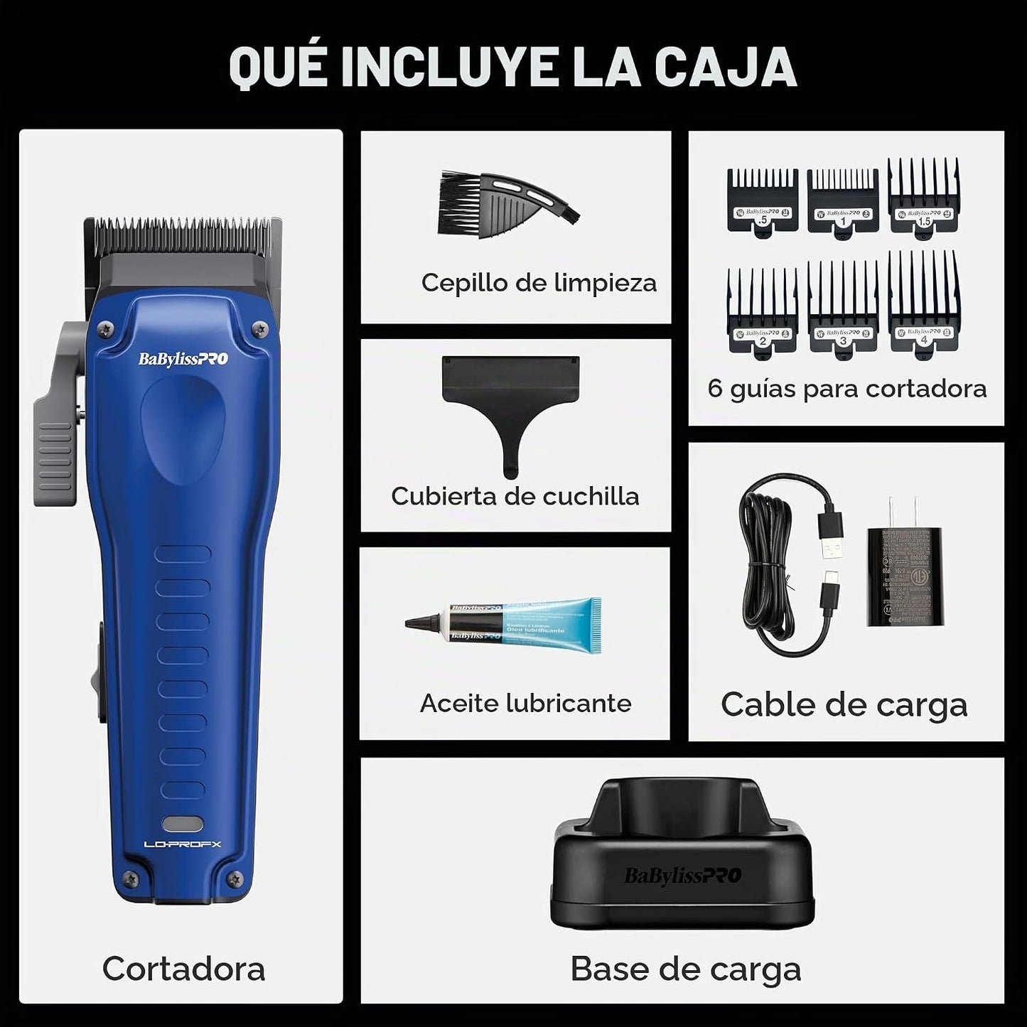 BaBylissPRO Cortapelos compacto LO-PROFX de alto rendimiento para c...