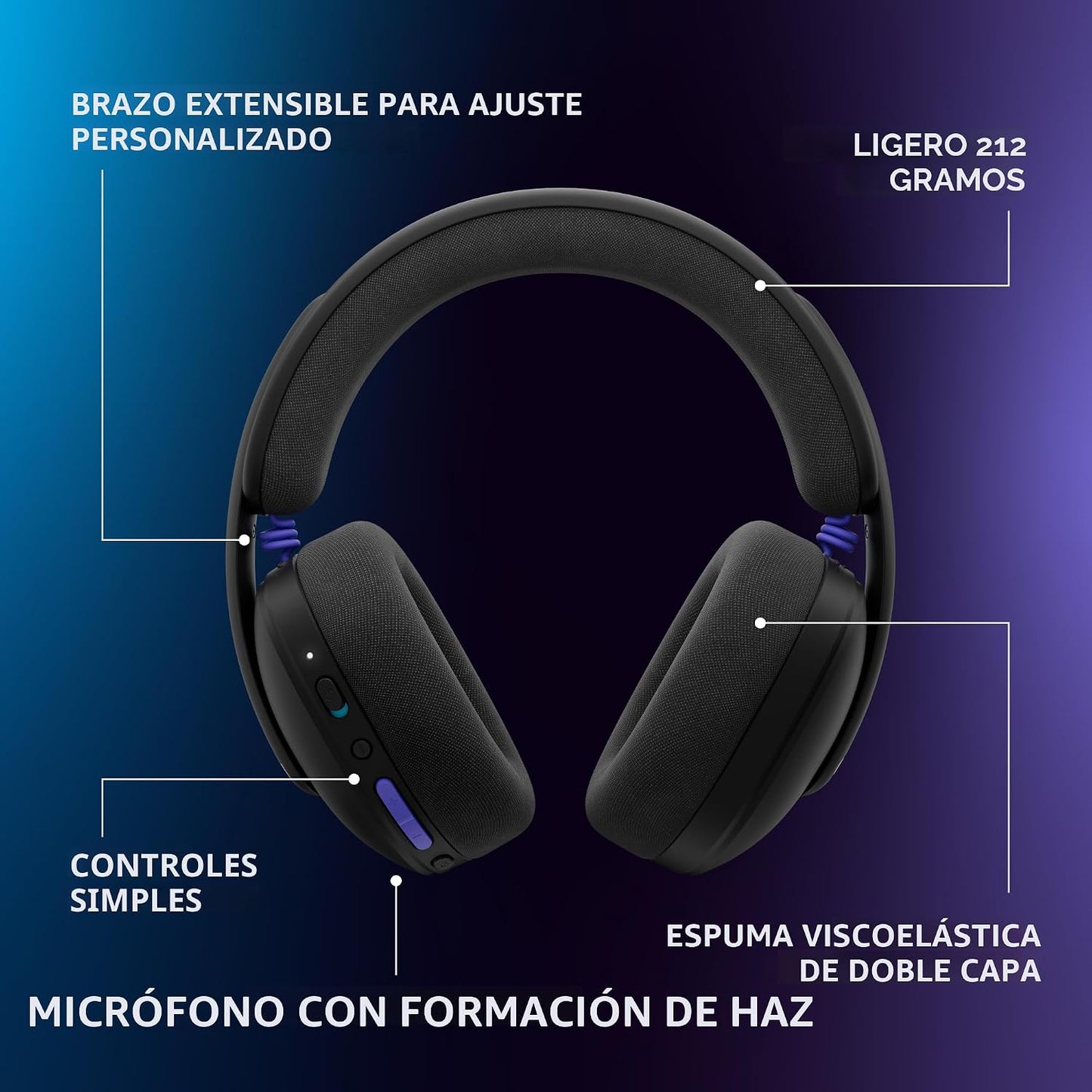 Logitech G Auriculares inalámbricos para juegos 325 Lightspeed - Ne...