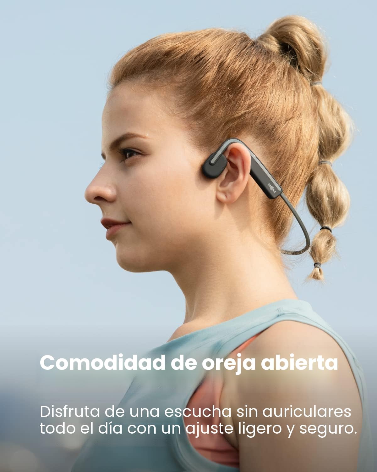 SHOKZ OpenMove - Auriculares deportivos Bluetooth de oreja abierta,...