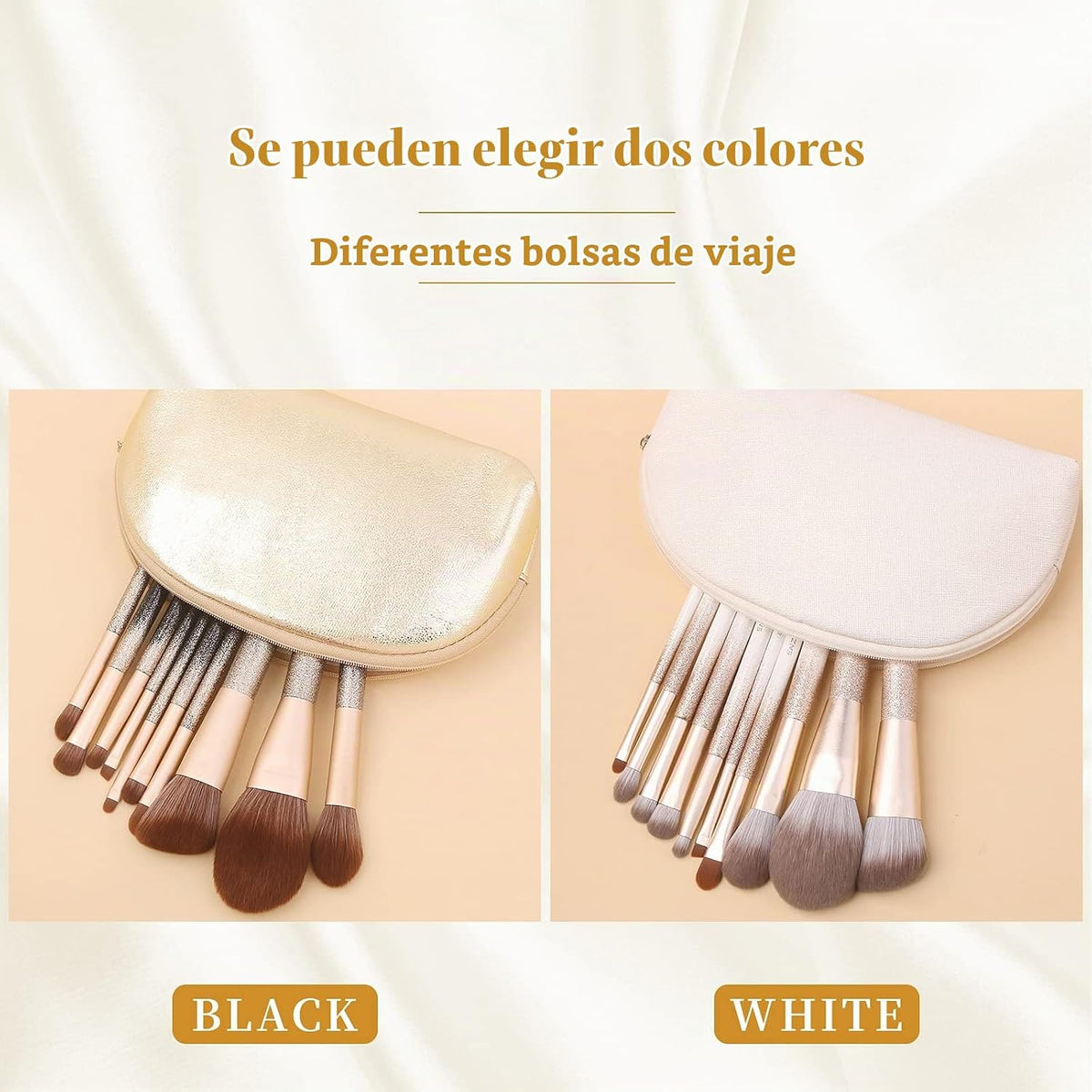 ENZO KEN Juego de brochas de maquillaje de cabello natural profesio...