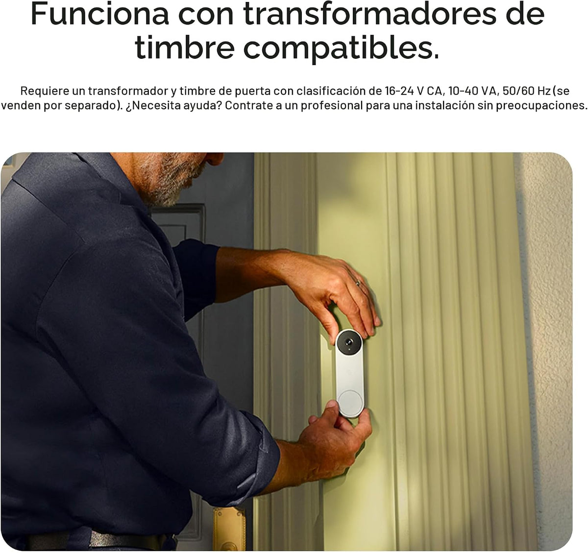 Google Timbre Nest (cableado, 3ª generación) - Video 2K, vista en v...