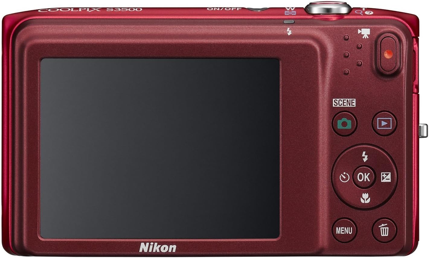 Nikon COOLPIX S3500 Cámara digital de 20,1 MP con zoom 7x (rojo) (M...