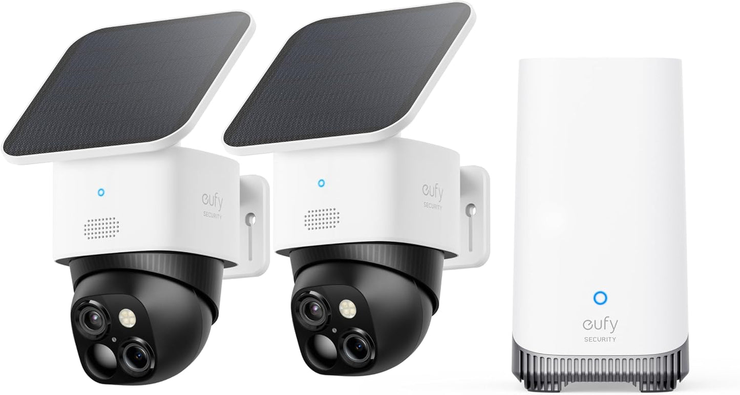 eufy Security SoloCam S340, kit de 2 cámaras, cámara de seguridad s...