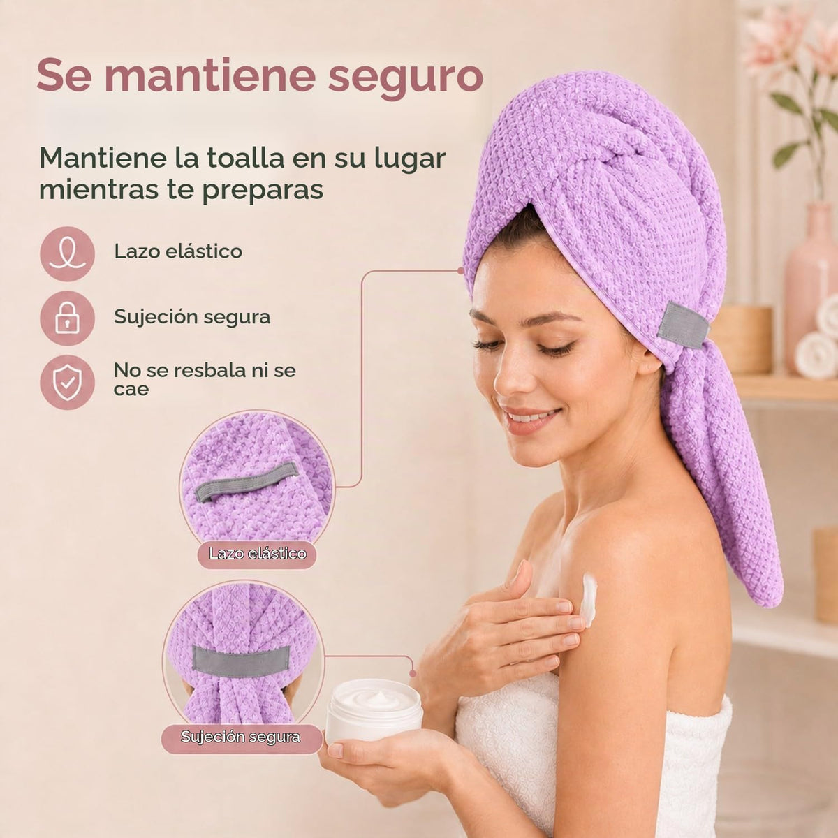 Netcken Toalla Grande de Microfibra para el Cabello para Mujeres, S...