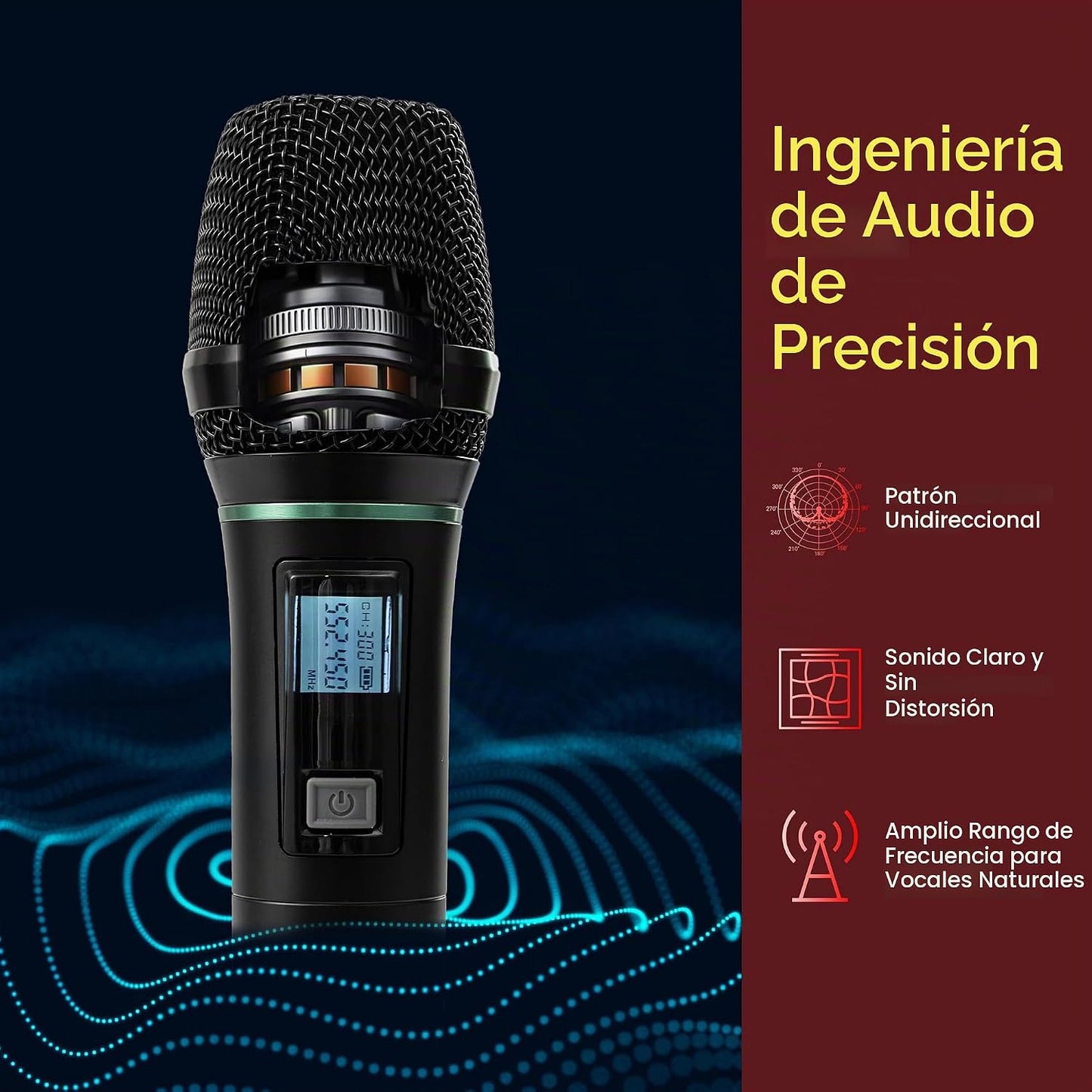 Pyle Sistema de micrófono inalámbrico UHF de 8 canales con 8 micróf...