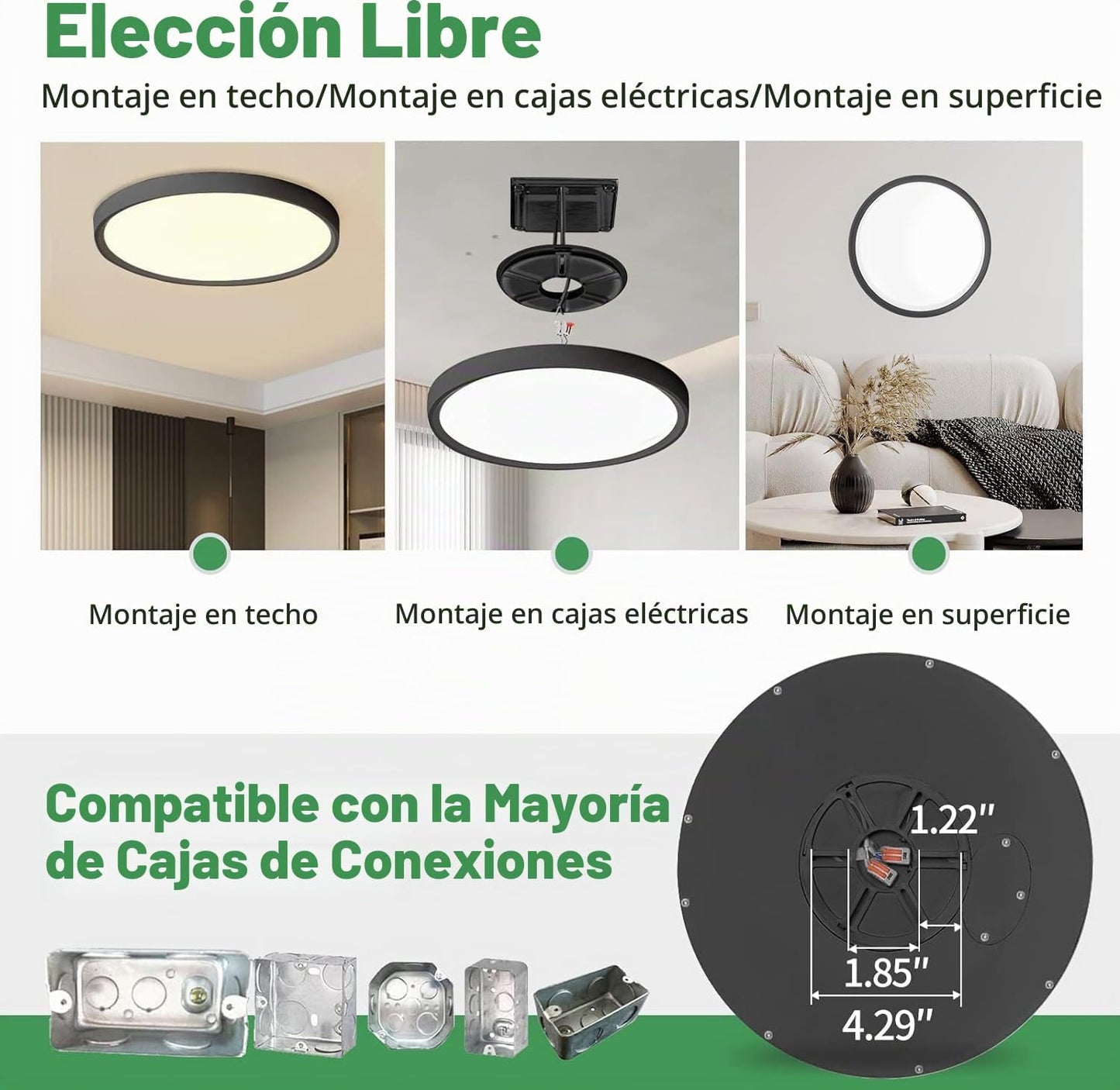 Paquete de 12 luces LED de techo empotradas de 12 pulgadas, 24W, 25...