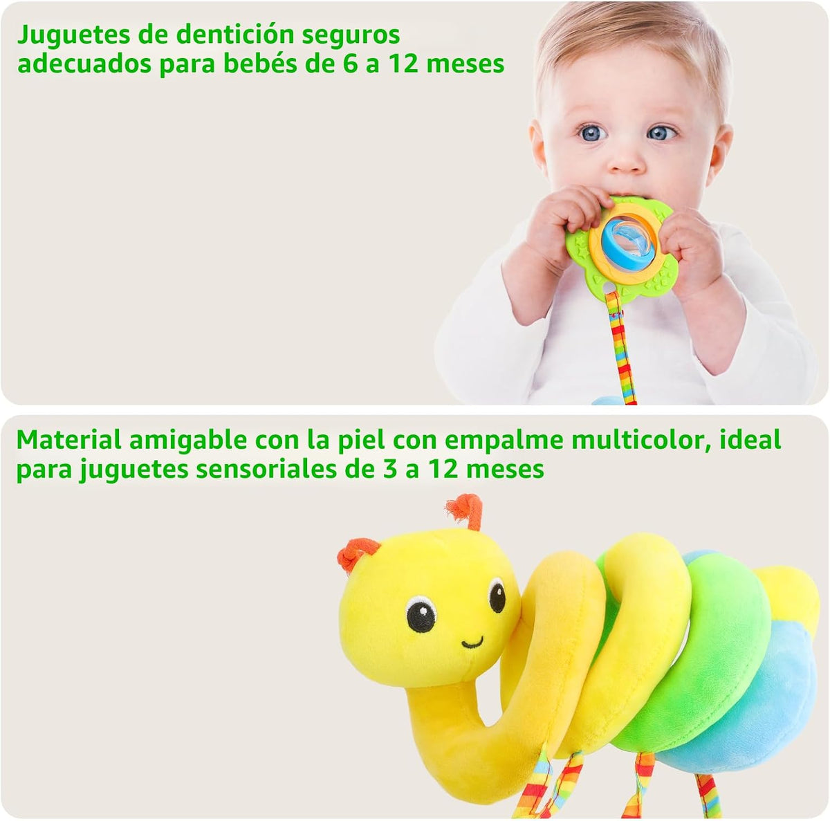 FPVERA Juguetes de asiento de automóvil para bebés de 0 a 6 meses,...