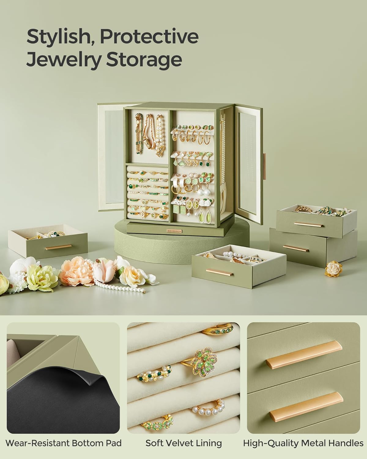 SONGMICS GISELLA Collection UJBC170C02 - Joyero organizador con rot...