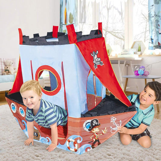 Tienda de campaña mejorada para niños, barco pirata, casa de juegos...