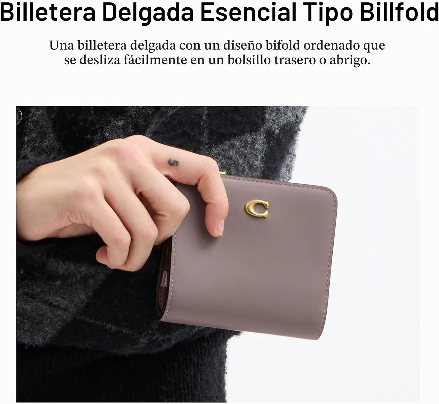 Cartera Billetera Esencial delgada con revestimiento de lona de la...
