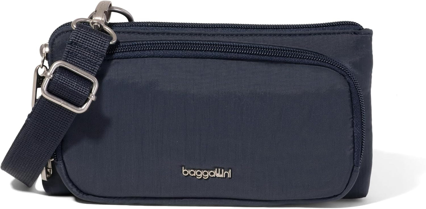 Securtex - Mini cartera cruzada antirrobo, ligera, 8.4 x 4.5 pulgad...
