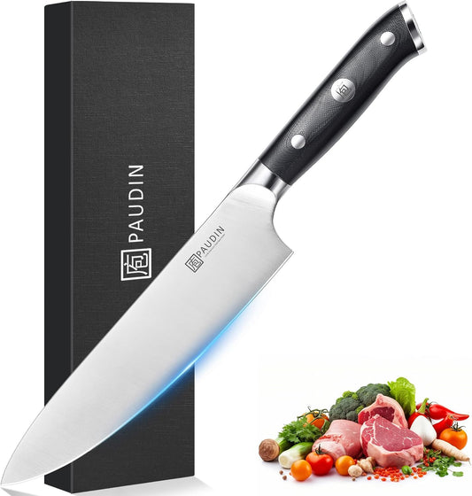 PAUDIN Cuchillo de Chef de 8 Pulgadas, Cuchillo de Cocina Profesion...