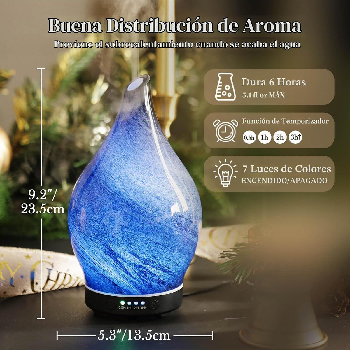 Porseme Difusor de Aceite Esencial de 150ml, Difusor de Aroma de Vi...