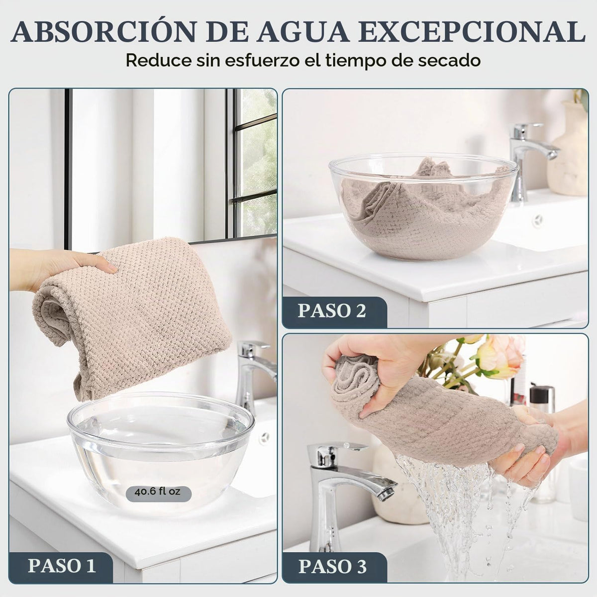 BEoffer Paquete de 2 toallas de microfibra para el cabello - 41 x 2...