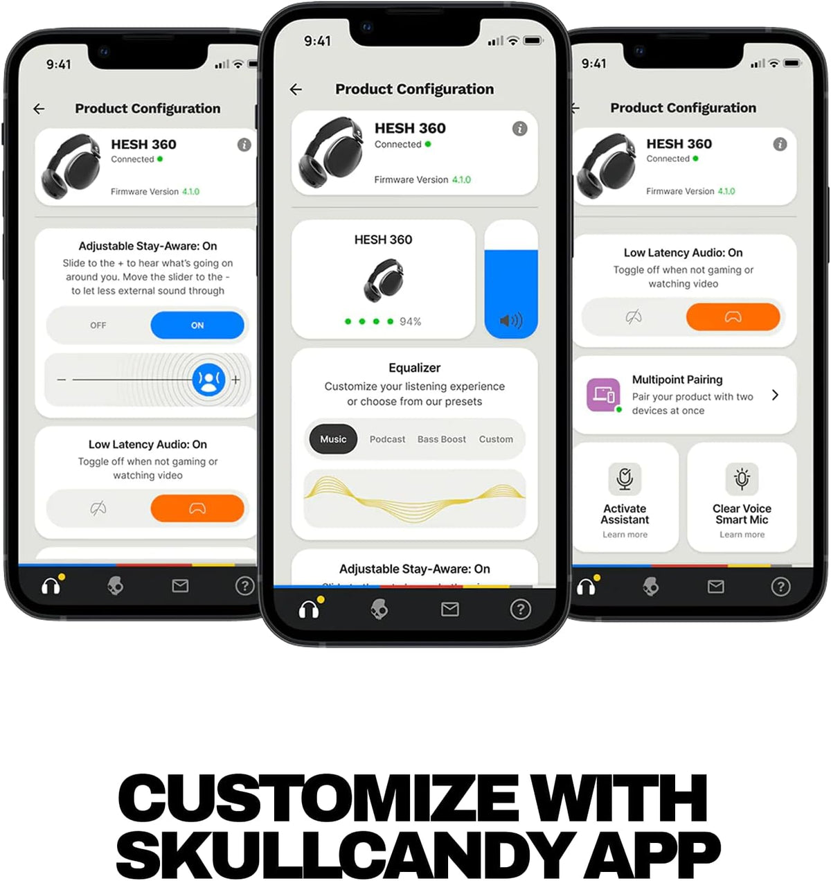 Skullcandy HESH 360 - Hueso | Batería de 100 horas, ajuste con aisl...