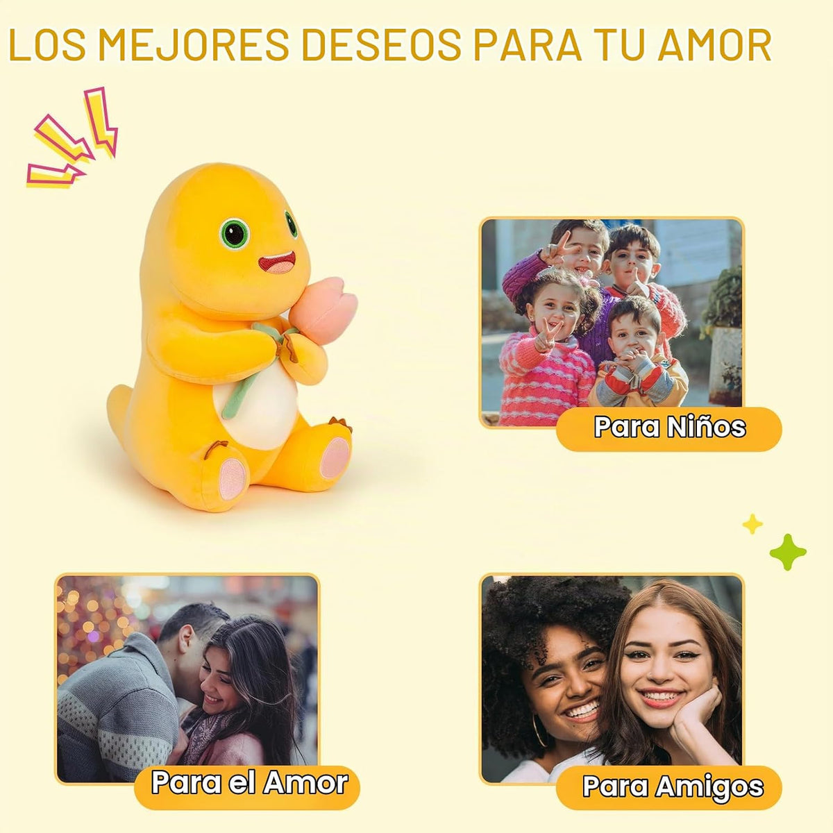 Adorlynetty Animal de peluche de dinosaurio, 11.8 pulgadas, lindo d...