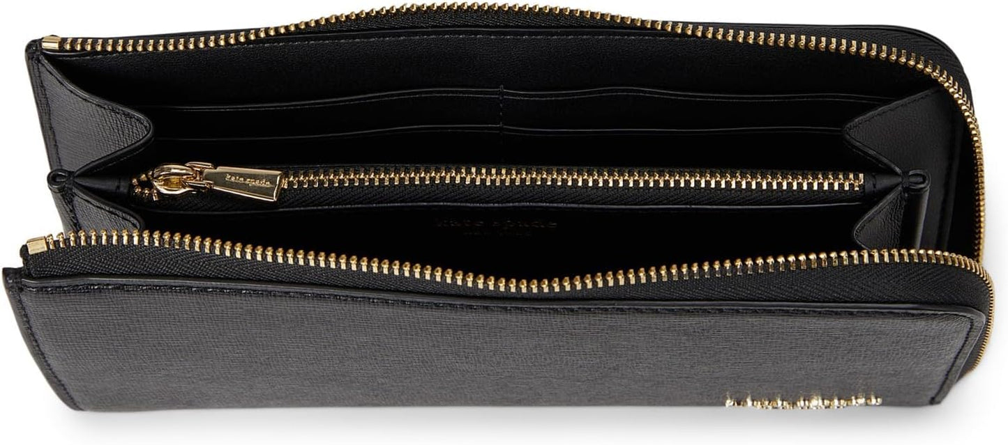 kate spade new york Devin Saffiano - Cartera de piel con cremallera...