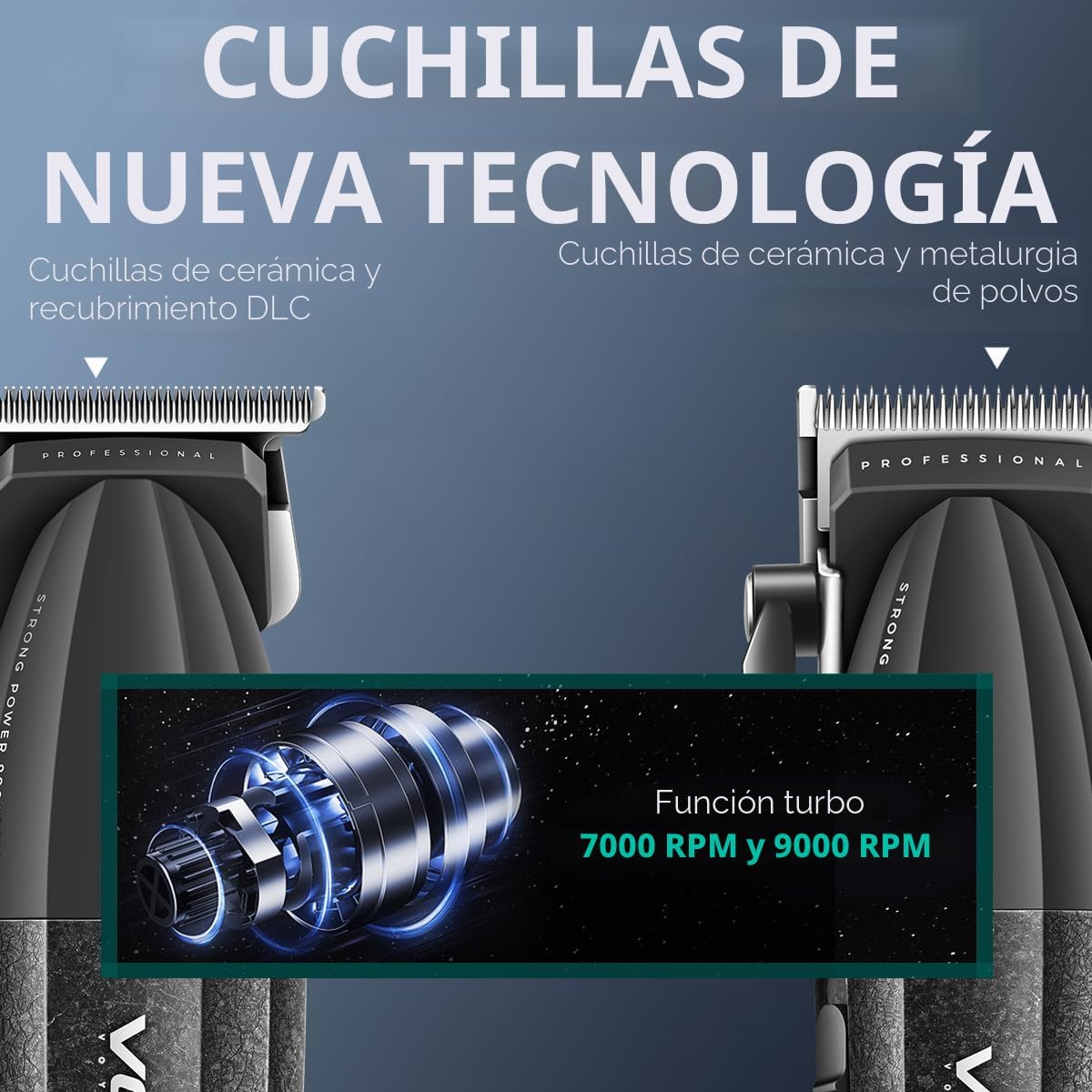 VGR 640S3 Kit Profesional de Corte de Cabello 3 en 1, 9000RPM Corta...