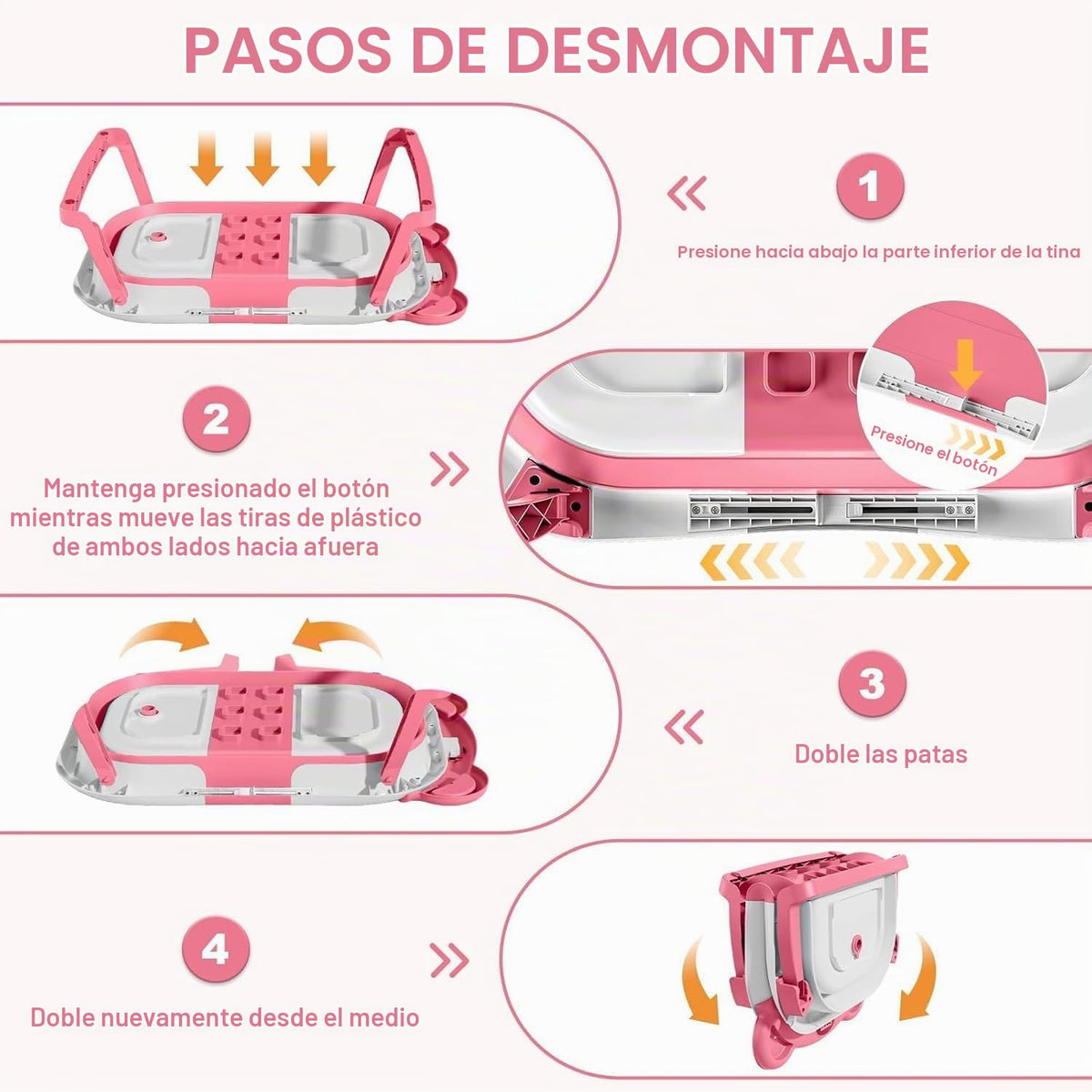 MoreFeel Bañera plegable para bebé recién nacido con termómetro y 1...