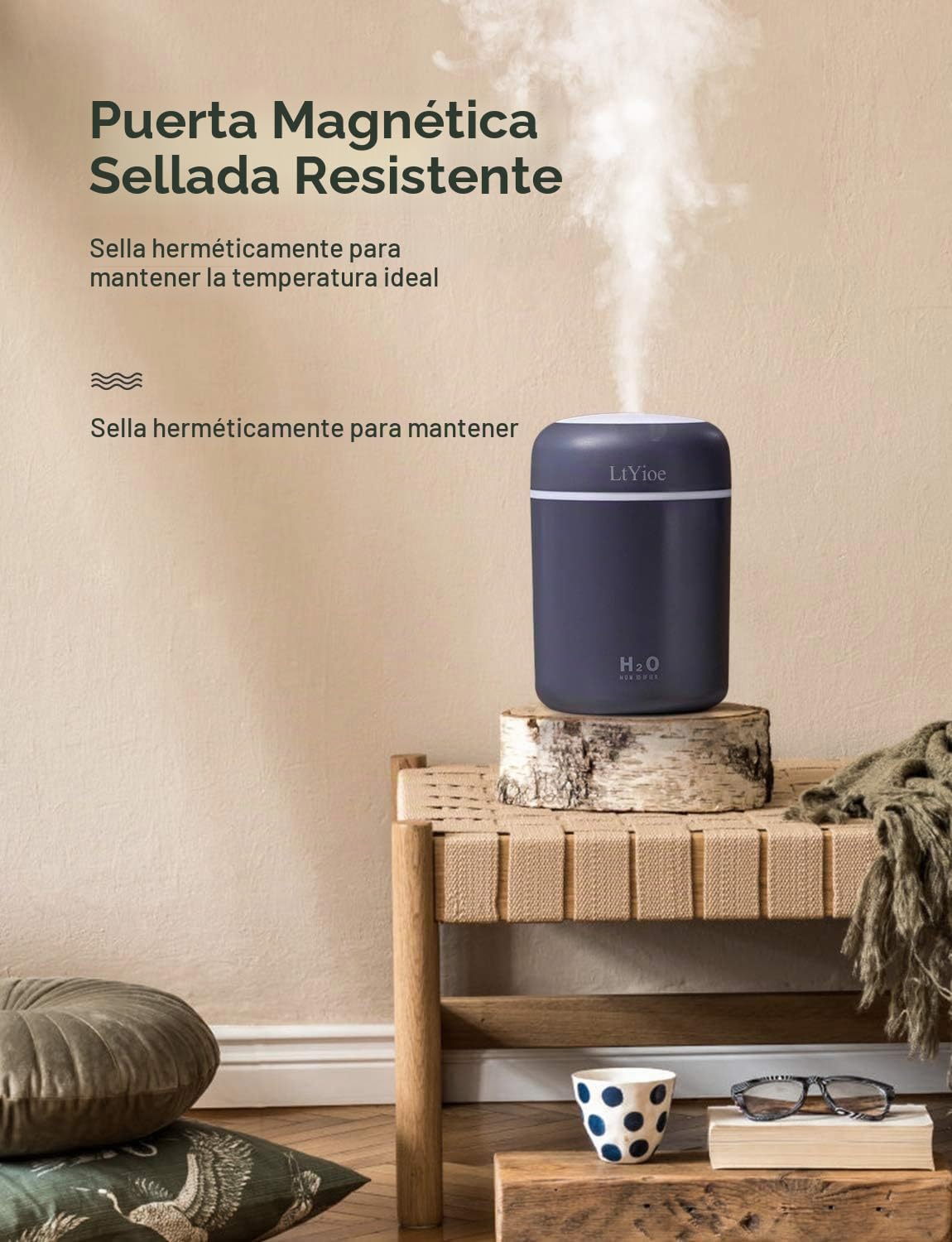 LtYioe Humidificador Mini Colorido y Fresco, Humidificador Personal...