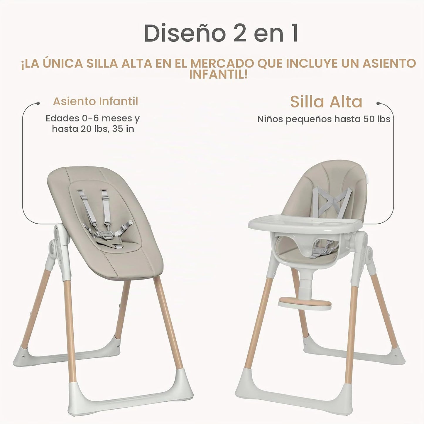 Delta Children Duet - Silla alta y asiento infantil 2 en 1, bandeja...