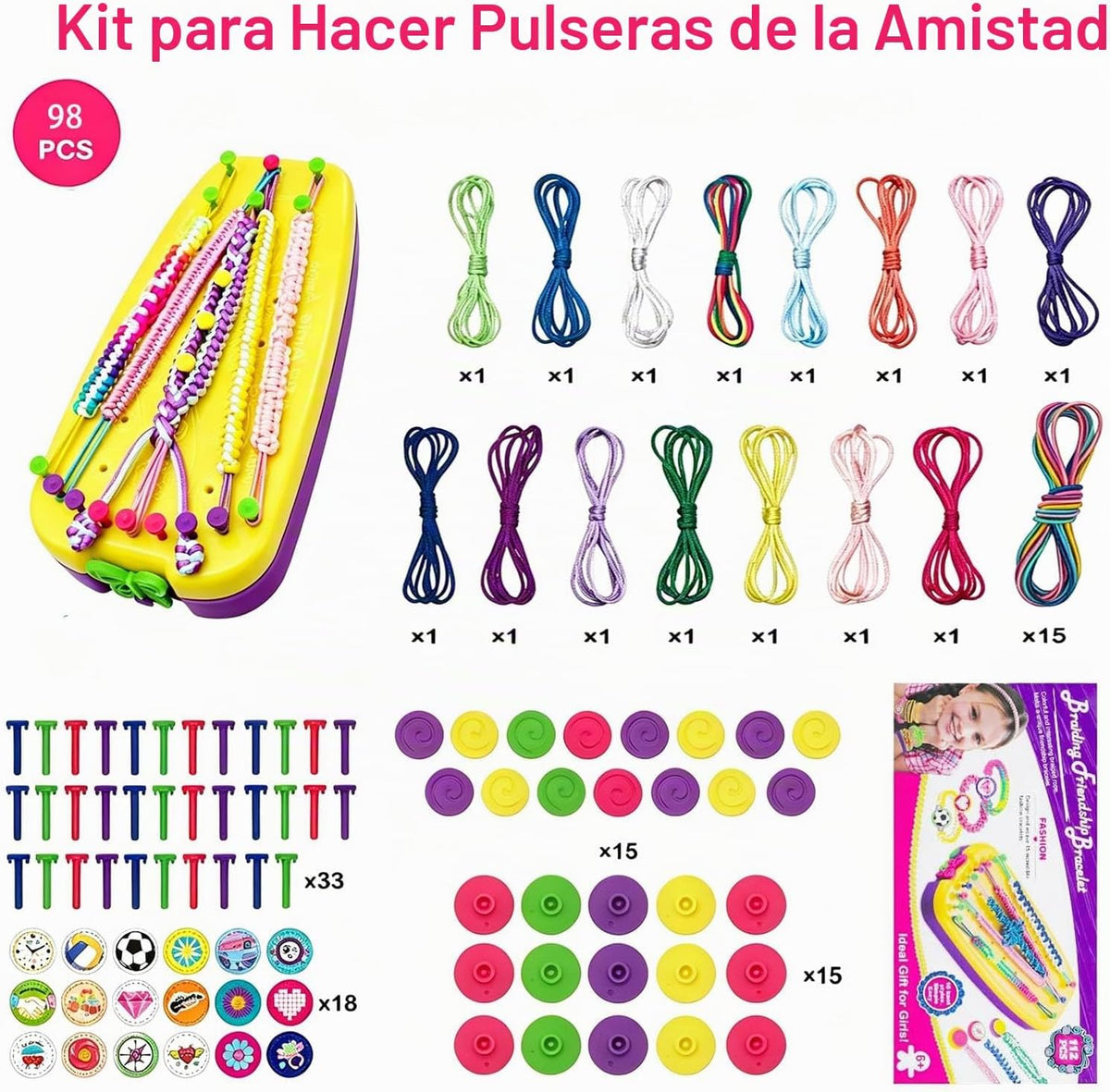 Kit de fabricación de pulseras de la amistad, juguetes, para niñas...