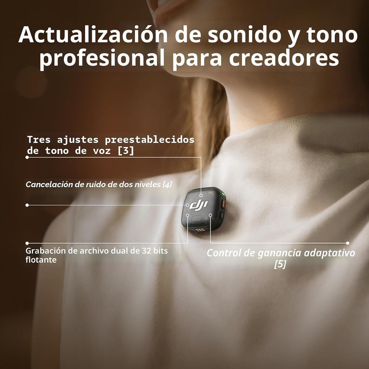 DJI Mic 3 (2 TX + 1 RX + Estuche de Carga), Micrófono Inalámbrico p...