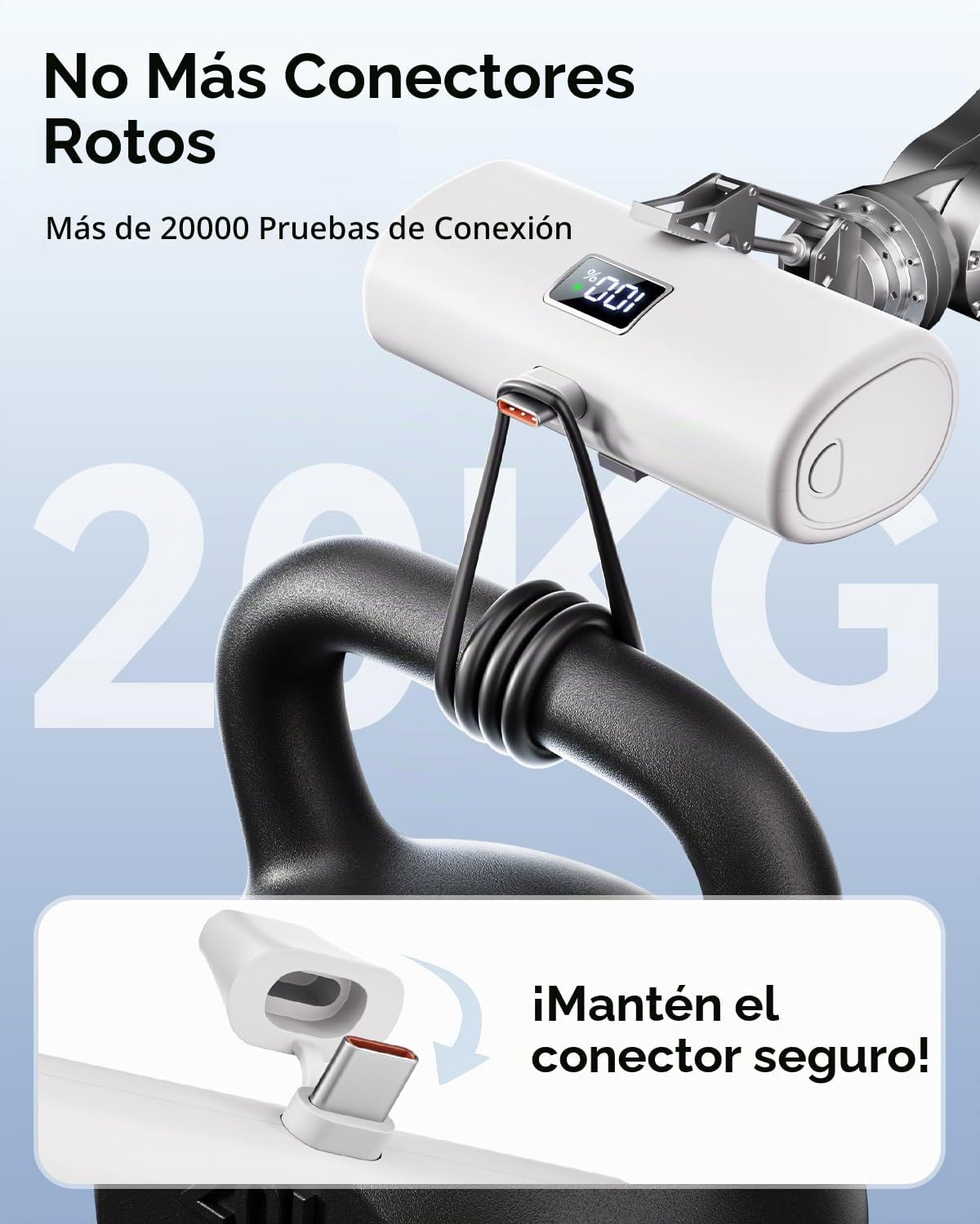 Cargador portátil USB C carga rápida mini banco de energía para iPh...