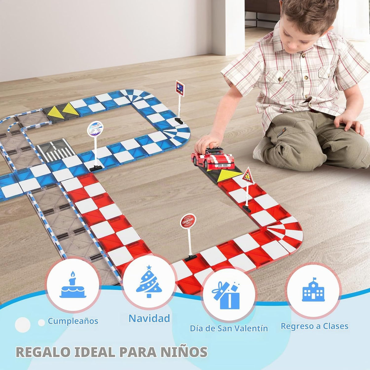 Mruikeny Bloques de construcción magnéticos para niños de 3, 4, 5,...