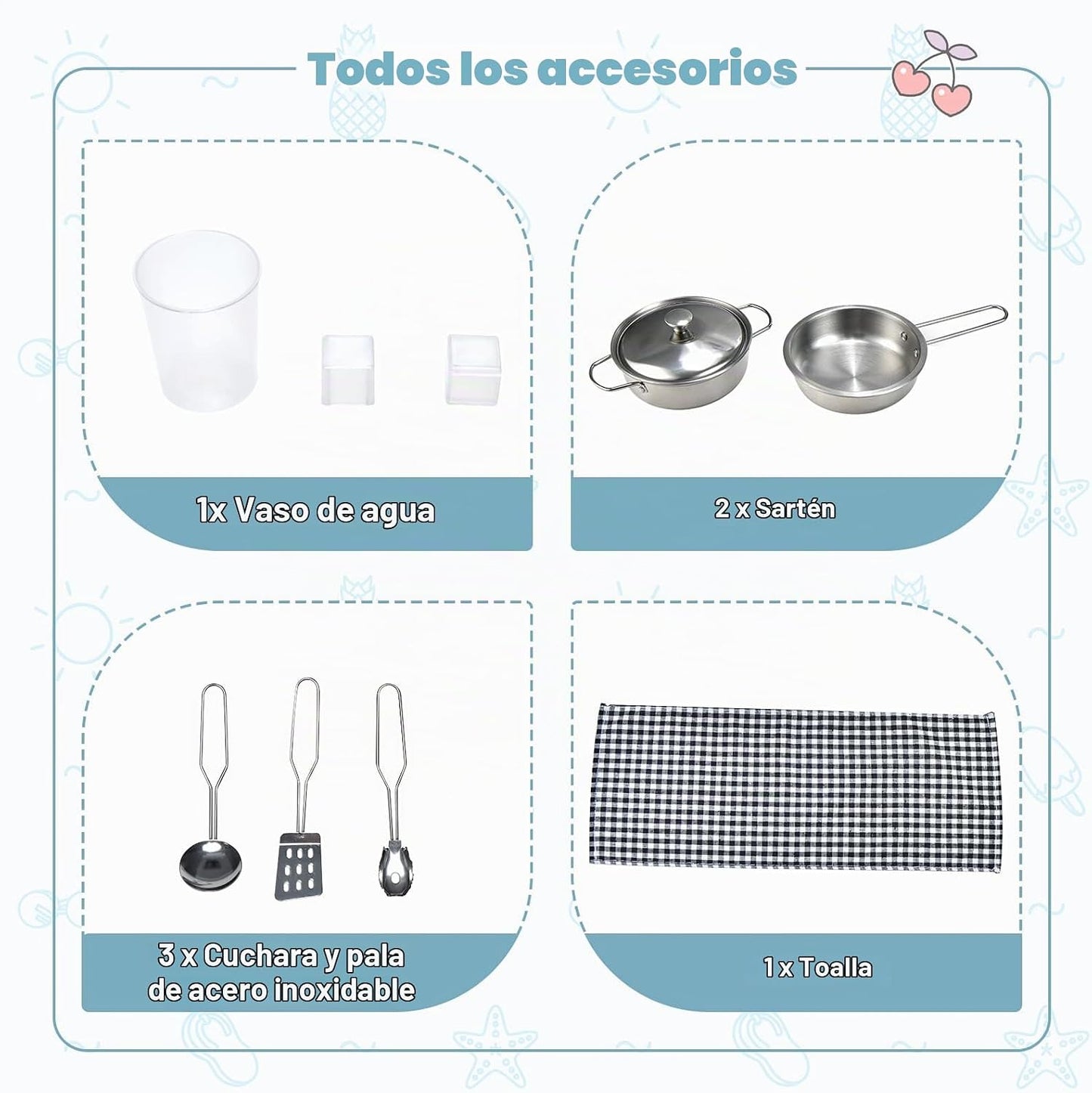 INFANS Estación de Trabajo Infantil 2 en 1 y Restaurante, Juego de...