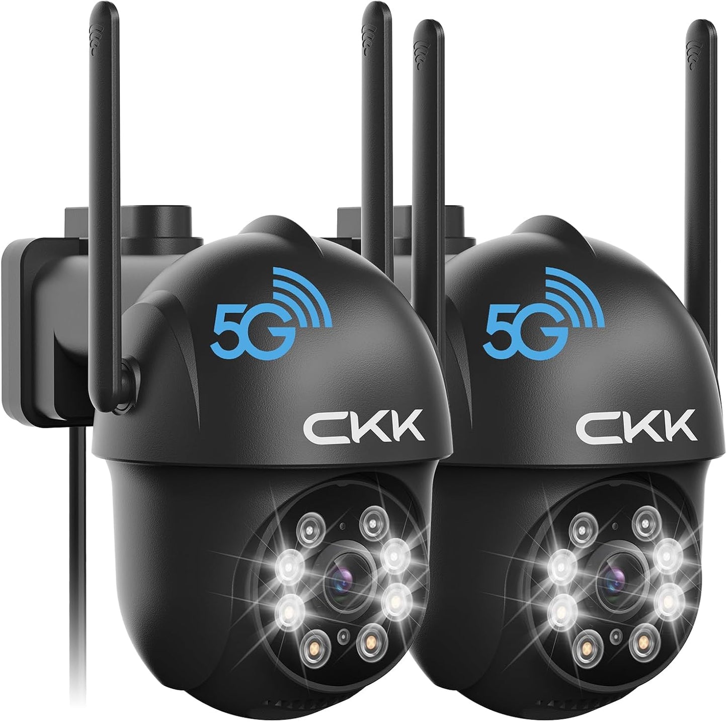 CKK Cámara de seguridad 2K al aire libre 2 unids 3MP PTZ WiFi cámar...