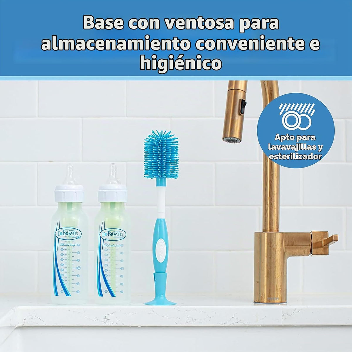 Dr. Brown's Soft Touch - Cepillo limpiador de pezones para bibe...