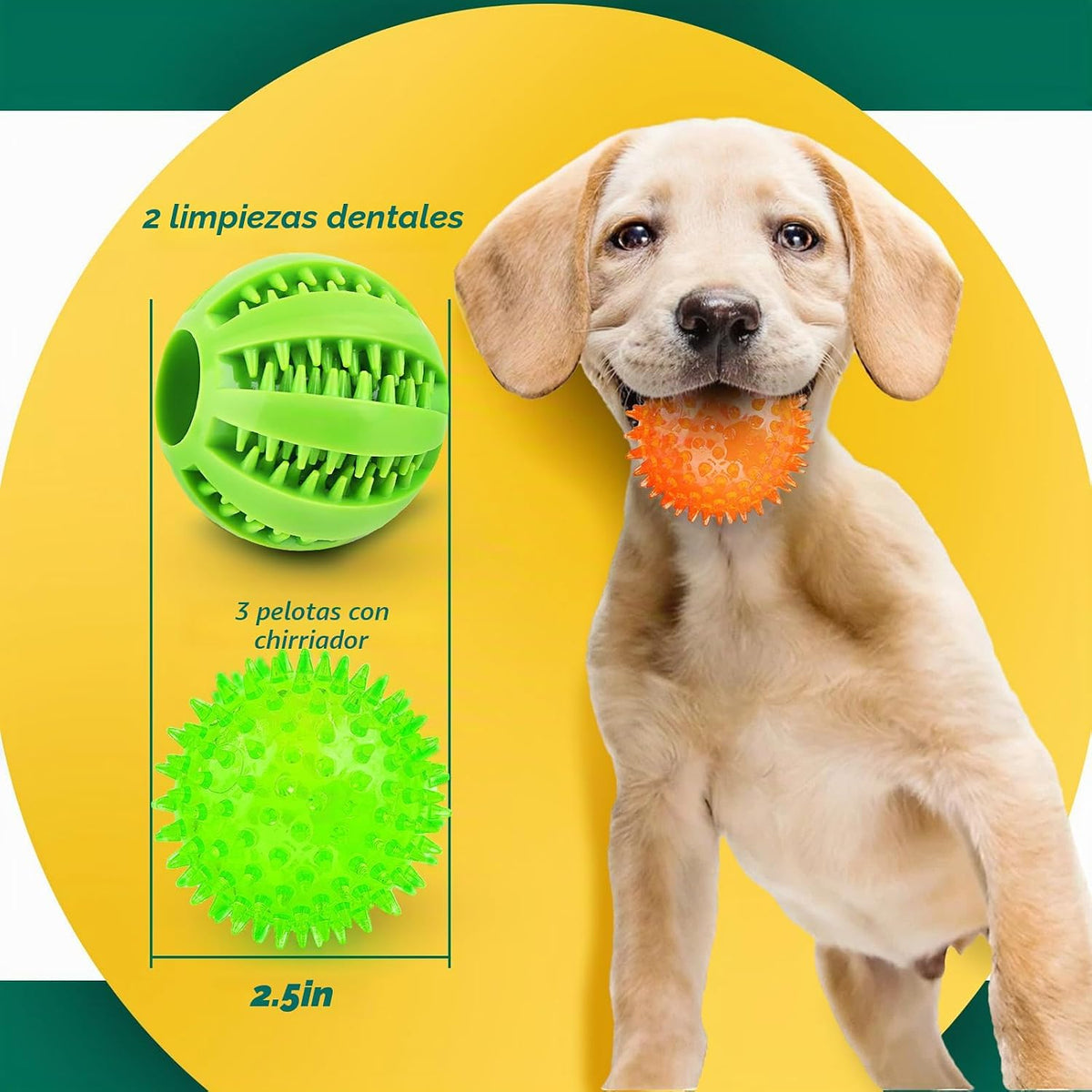 PUPTILY Pelota interactiva con 2 funciones diferentes para perros d...