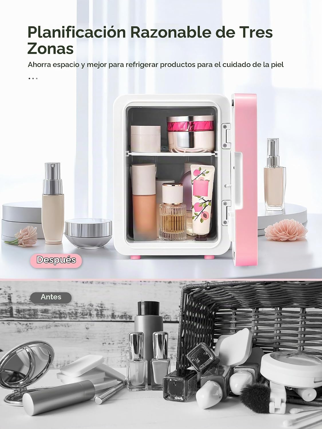 Reemix Refrigerador para el cuidado de la piel, mini refrigerador d...