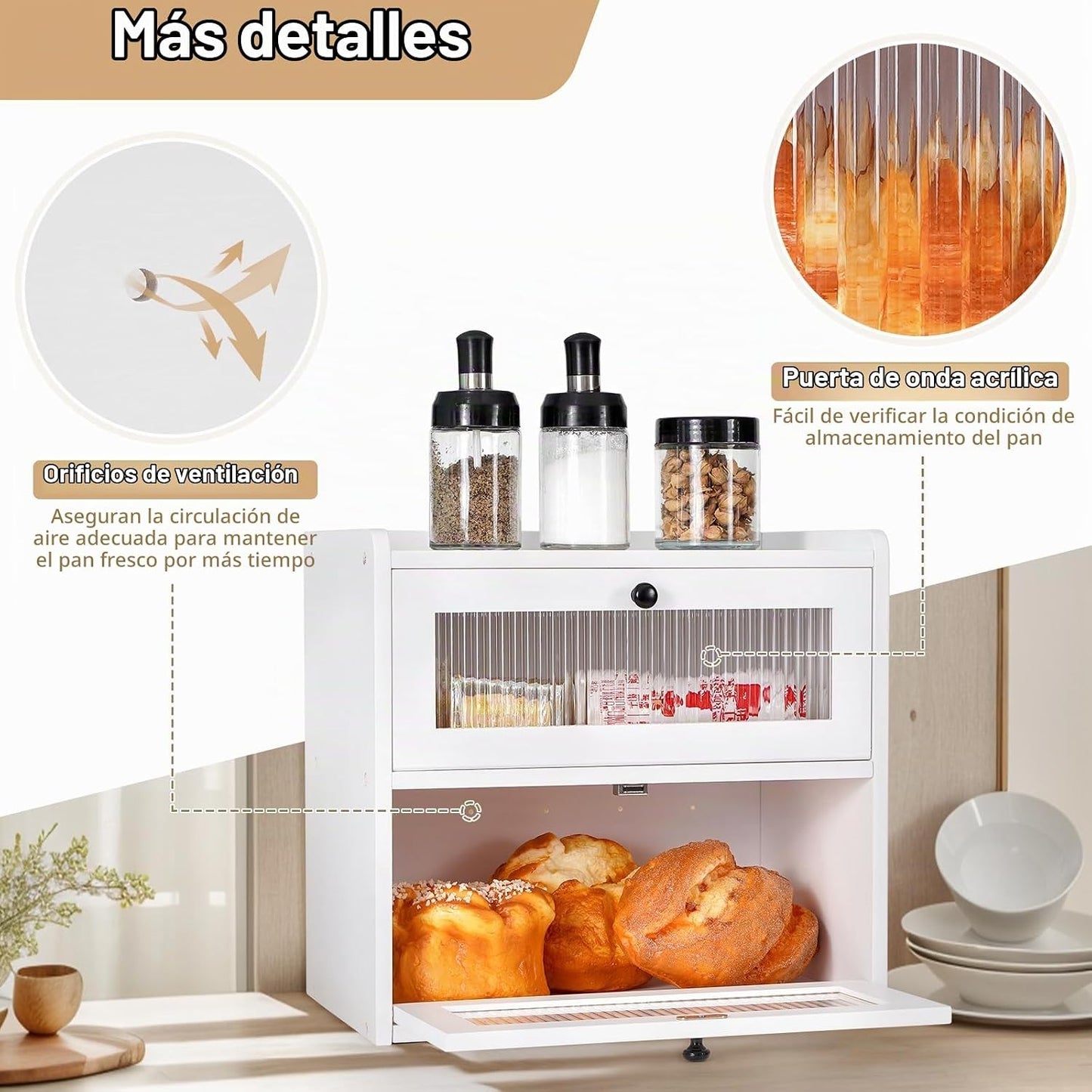 Sunhoo Panera para encimera de cocina, contenedor de almacenamiento...