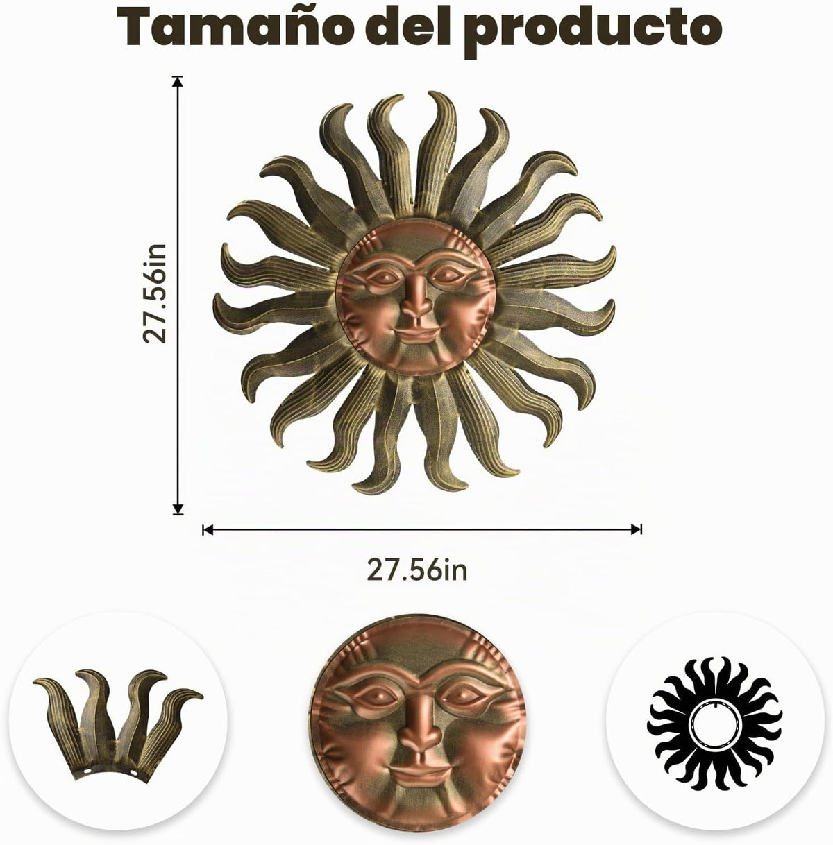 VZVXCC Arte de pared de metal de sol de 28 pulgadas, decoración par...