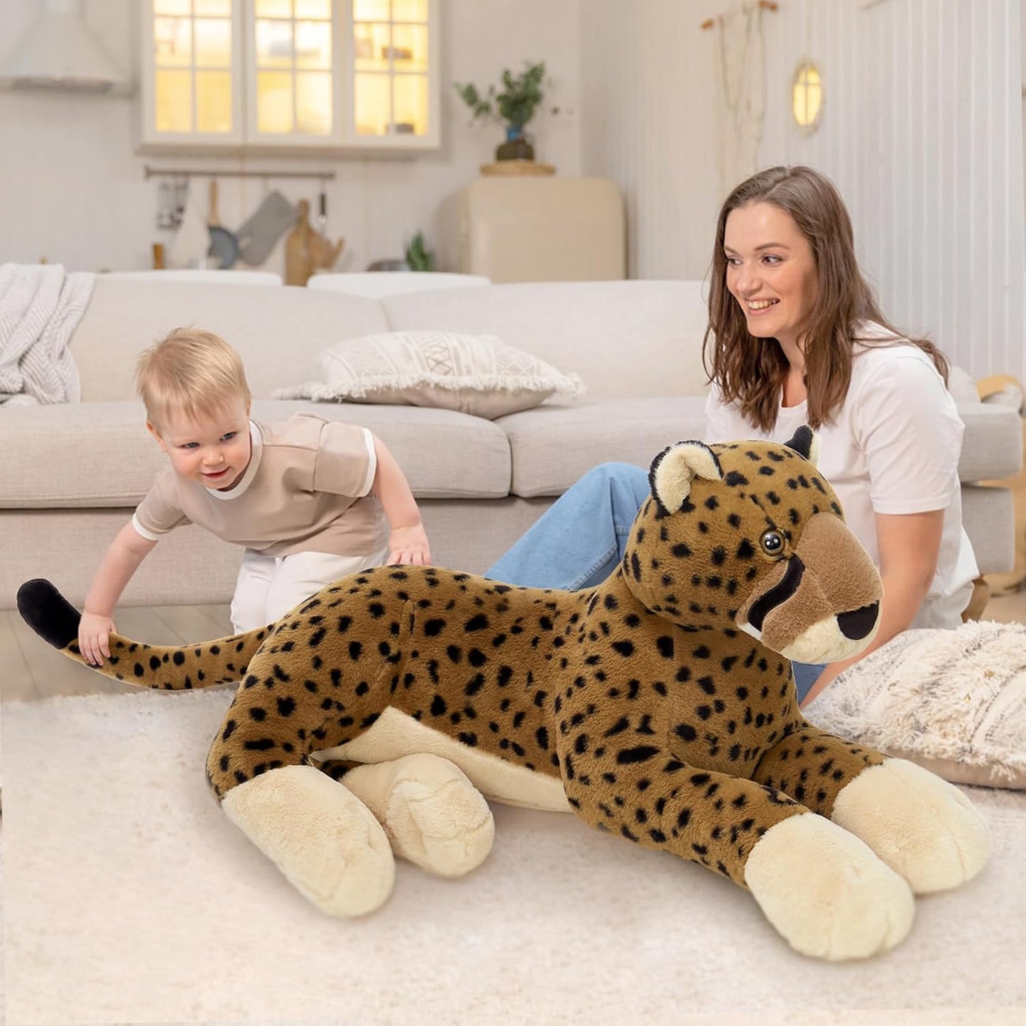 MaoGoLan Animal de peluche grande de guepardo para niño, juguete de...